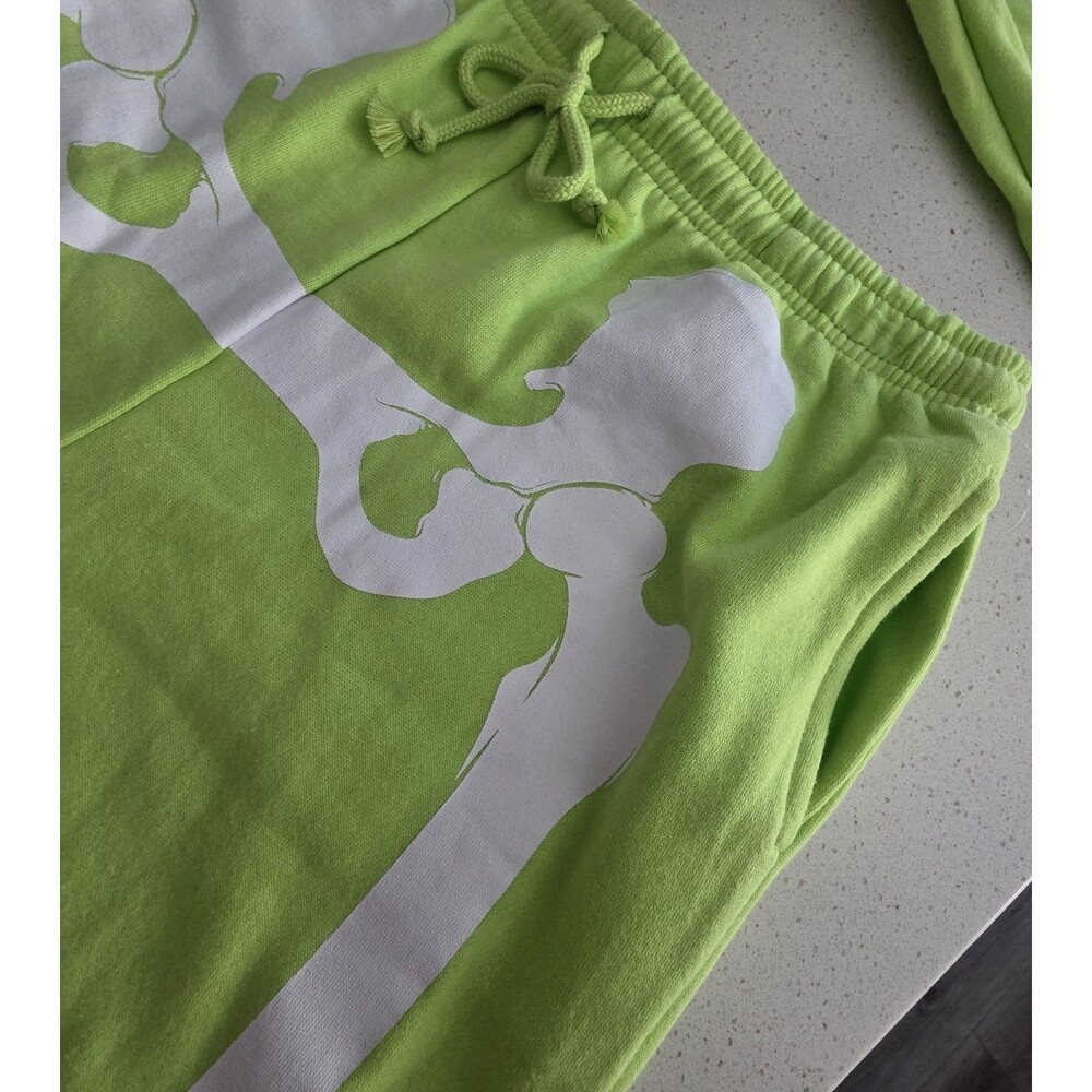 Mighty Fine Women's Sweatpants, Size S, Skeleton Bones, Lime, NWT (0169)